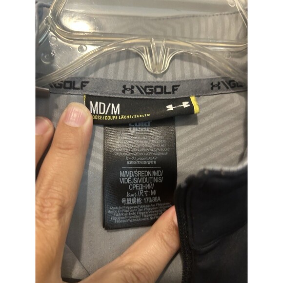 Under Armour Sweater Mens Size Medium Black 1/4 Zip Up Pullover Sweatshirt - Picture 4 of 5